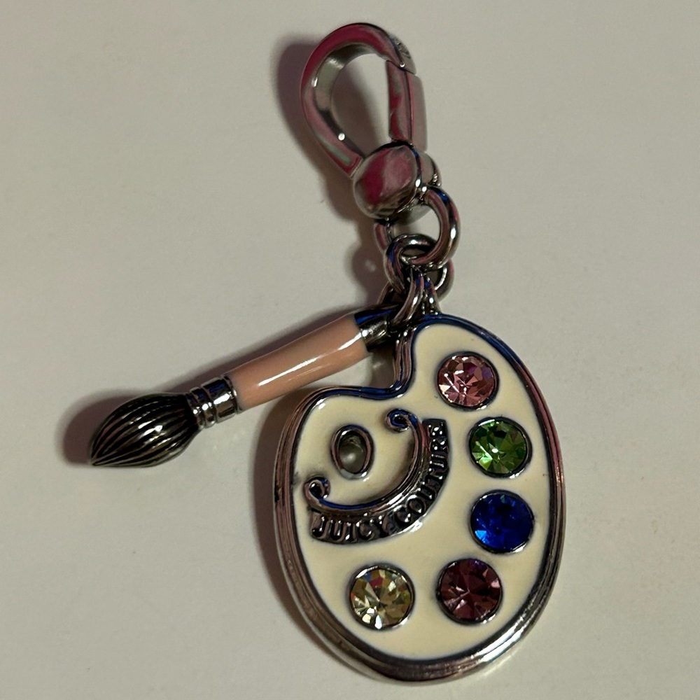 Juicy couture charm painters pallet and brush charm